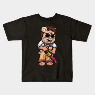 Scary Teddy Bear With Chainsaw Kids T-Shirt